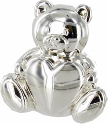 ENG17N- Silver Plated Bear Money Box